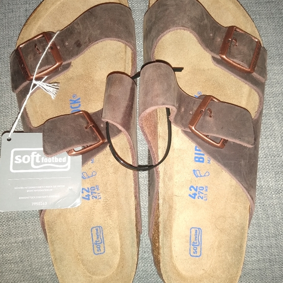 Birkenstock Other - Birkenstock Arizona/Habana Soft Footbed Narrow Fit Sandals EU 42 US L11/M9 NWT!